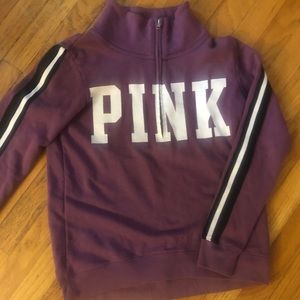 PINK half zip. Slightly worn.